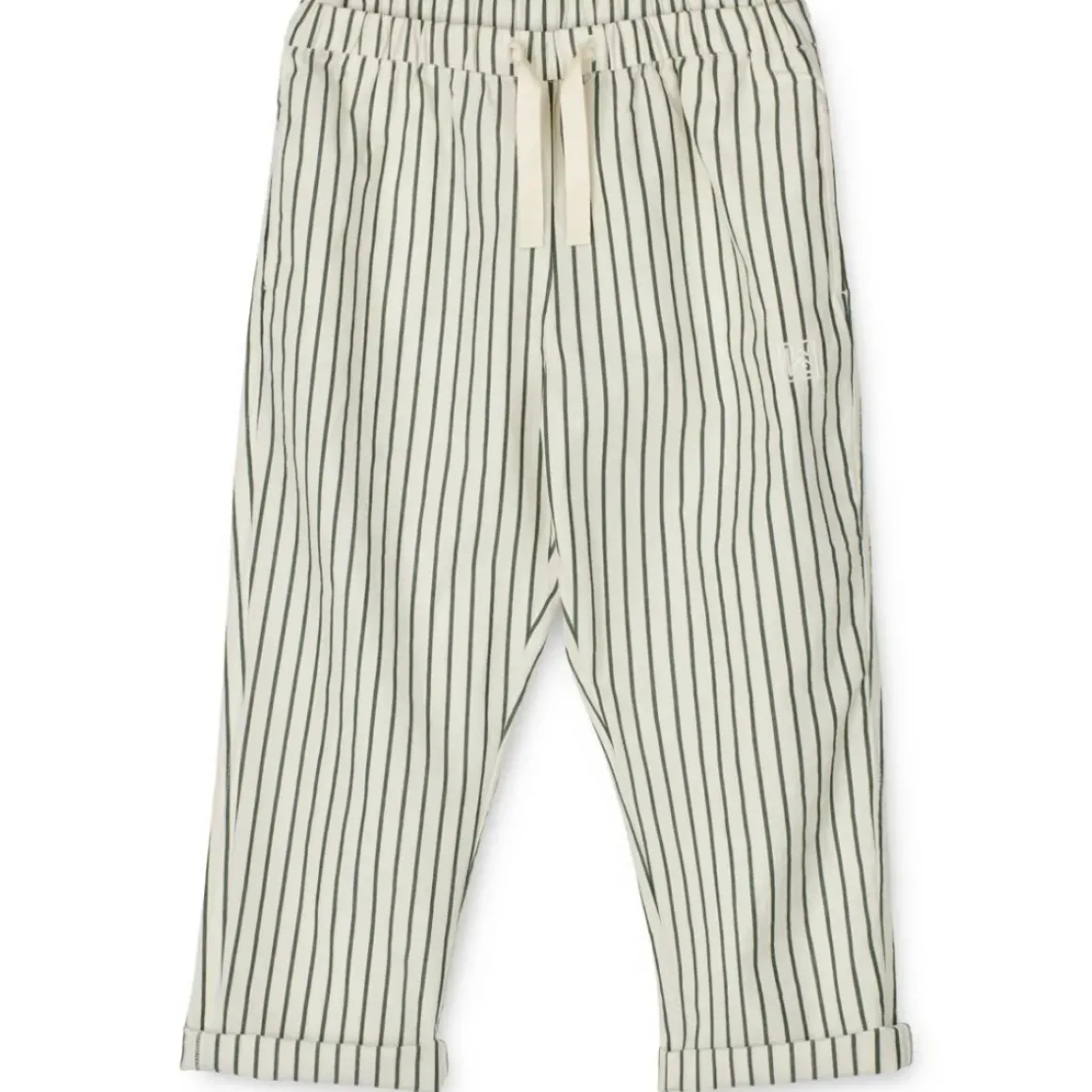 Orlando garnfarvede poplinbukser med striber