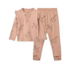 Wilhelm Pyjamassæt Med Flæser Og Print